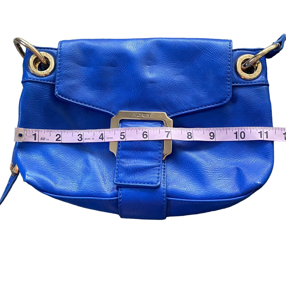 Monet Blue Crossbody Purse with Gold Hardware - Picture 9 of 14